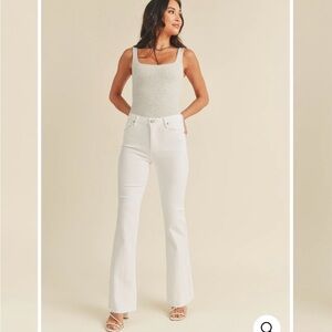 Just Black Women's Crisp White Flare Jeans